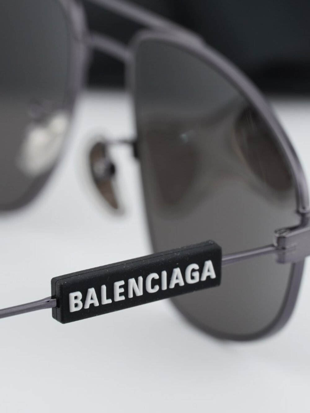 Balenciaga BB0115S 001 Aviator Sunglasses - Grey/Dark Grey - Picture 3 of 12